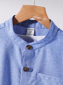 Tween Boy Casual Short Sleeve Shirt And Shorts Summer Outfit