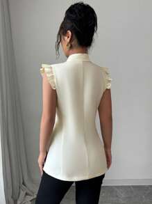 Elenzga Blusa de mujer sin mangas de unicolor, de moda sencilla para uso casual diario