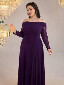 Modelyn Plus Size Casual Dress, Simple & Fashionable For Everyday Wear - Purple - View 1