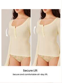 LUVLETTE Yellow Embroidered Elegance Floral Lace & Mesh Lingerie Lounge Curve Breathable Unlined Plunge V-Neck Sheer Minimizer Bra - Yellow - View 3