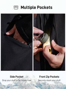 In My Nature Chaqueta con capucha con cordón de color liso para exteriores para mujeres