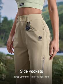 In My Nature 女士简约时尚休闲登山裤，适合日常穿着 - 卡其色 - 查看 3