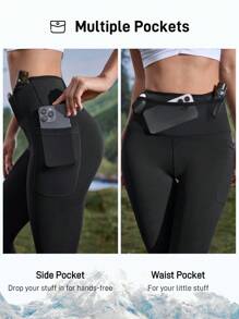 In My Nature 女士户外运动紧身裤，简约时尚，适合日常休闲穿着 - 黑色 - 查看 3