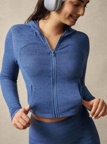 VARSITIE Workout Sets Women Zip-Up Hooded Long Sleeve Slim Fit Tracksuit