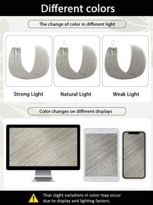 50 股微链接发 真人发丝 银灰色微环接发 丝滑直发 微珠接发 女士 - S銀灰色 - 查看 10