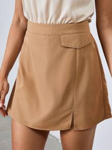 Chiquease Short décontracté pour femmes, minimaliste et pour un port quotidien - Kaki - Voir 3