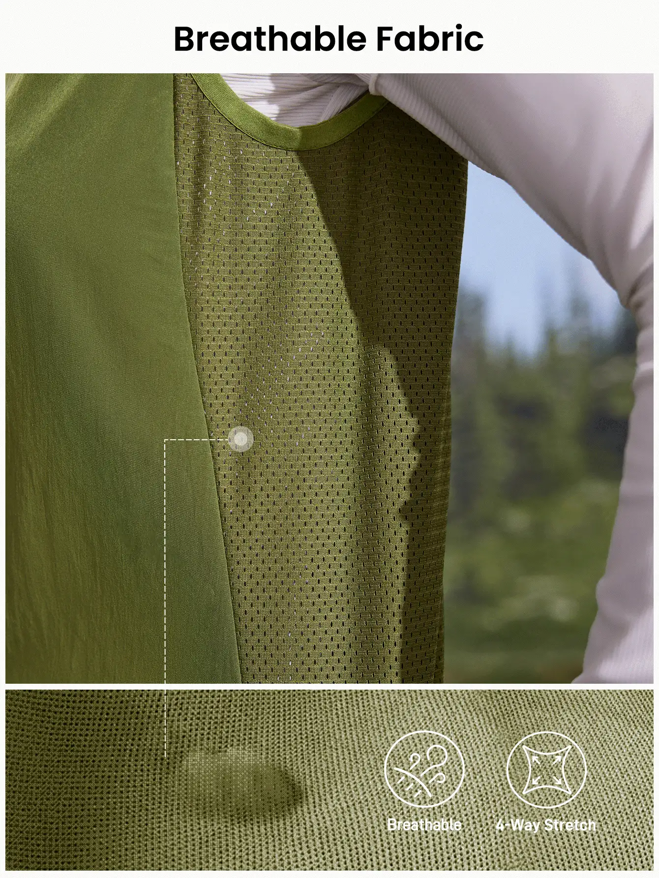 In My Nature Women's Letter Print Zipper Front Outdoor Vest Jacket - Green - View 2