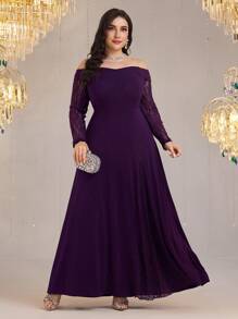 Modelyn Plus Size Casual Dress, Simple & Fashionable For Everyday Wear - Purple - View 6
