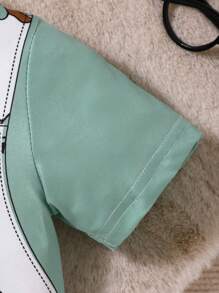 SHEIN GraphicGems Baby Boy Cute Animal Print Strap Shorts With Round Neck Short Sleeve Romper, Suitable For Summer - Multicolor - View 4