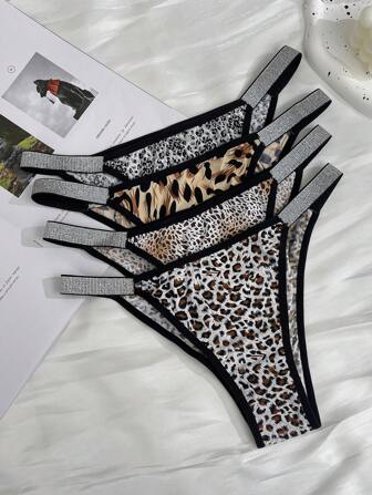 Shein Underwear&Sleepwear Basics 4 Paar Damen einfarbige Patchwork Lässig Höschen