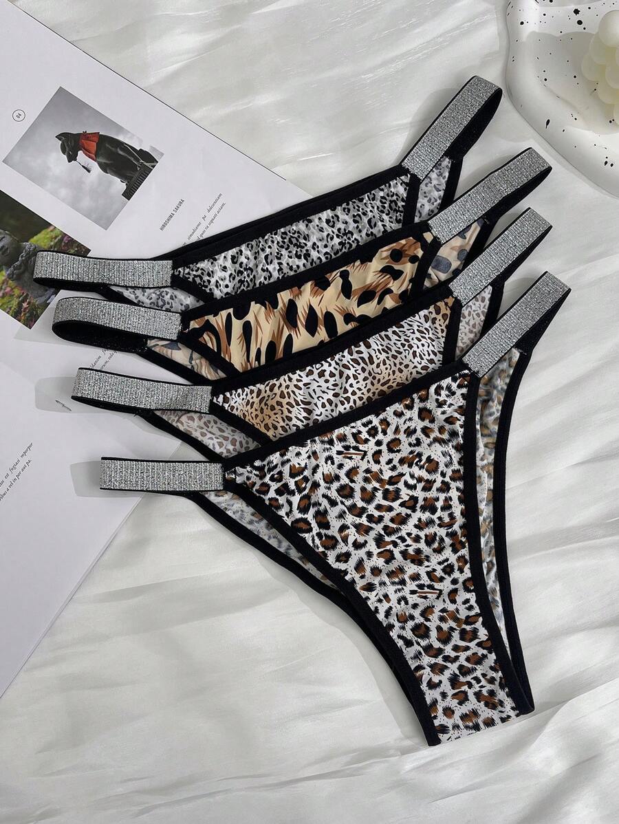 Bare Chapter 4 条女士纯色拼接简约休闲内裤 - 彩色 - 查看 1