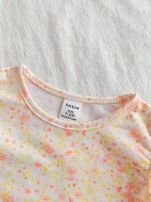 SHEIN Baby Mädchen ärmelloses Top & lässiges Trägerkleid 2-teiliges Outfit, minimalistisches modisches Alltagsset - Verschiedenfarbig - Übersicht 8