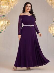 Modelyn Plus Size Casual Dress, Simple & Fashionable For Everyday Wear - Purple - View 4