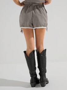 Athîral Women Simple Fashionable Casual Everyday Shorts,Western Wear Women - Khaki - View 2