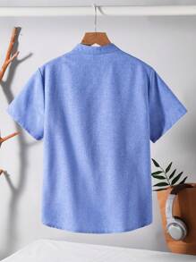 Tween Boy Casual Short Sleeve Shirt And Shorts Summer Outfit