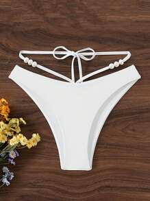 Swim Chiccia Spring Break Women New Minimalist Pure White Design Bottom Swimming Trunks For Summer Beach Vacation - White - View 2