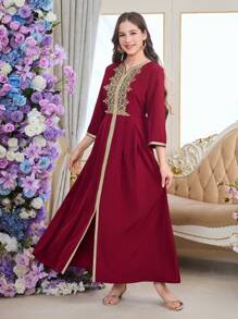 Teen Girl Long Dress, Print Fashion Outfit, Comfortable Fabric, Non-Stuffy For Summer