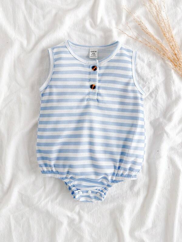 Vintaside Kids Pelele de bebé niño de tela de gofre, versión holgada, estilo casual y sencillo, tejido ligero y transpirable
