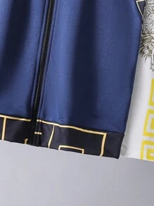 SHEIN Leap Crew 3 件套青少年男孩休闲斋月背心、短袖衬衫和裤子 - 黑色 - 查看 6