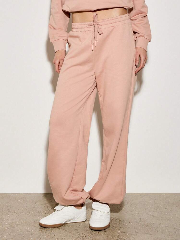 Cozy Loungewear Cuffed Joggers With Pin-Tuck Detail
