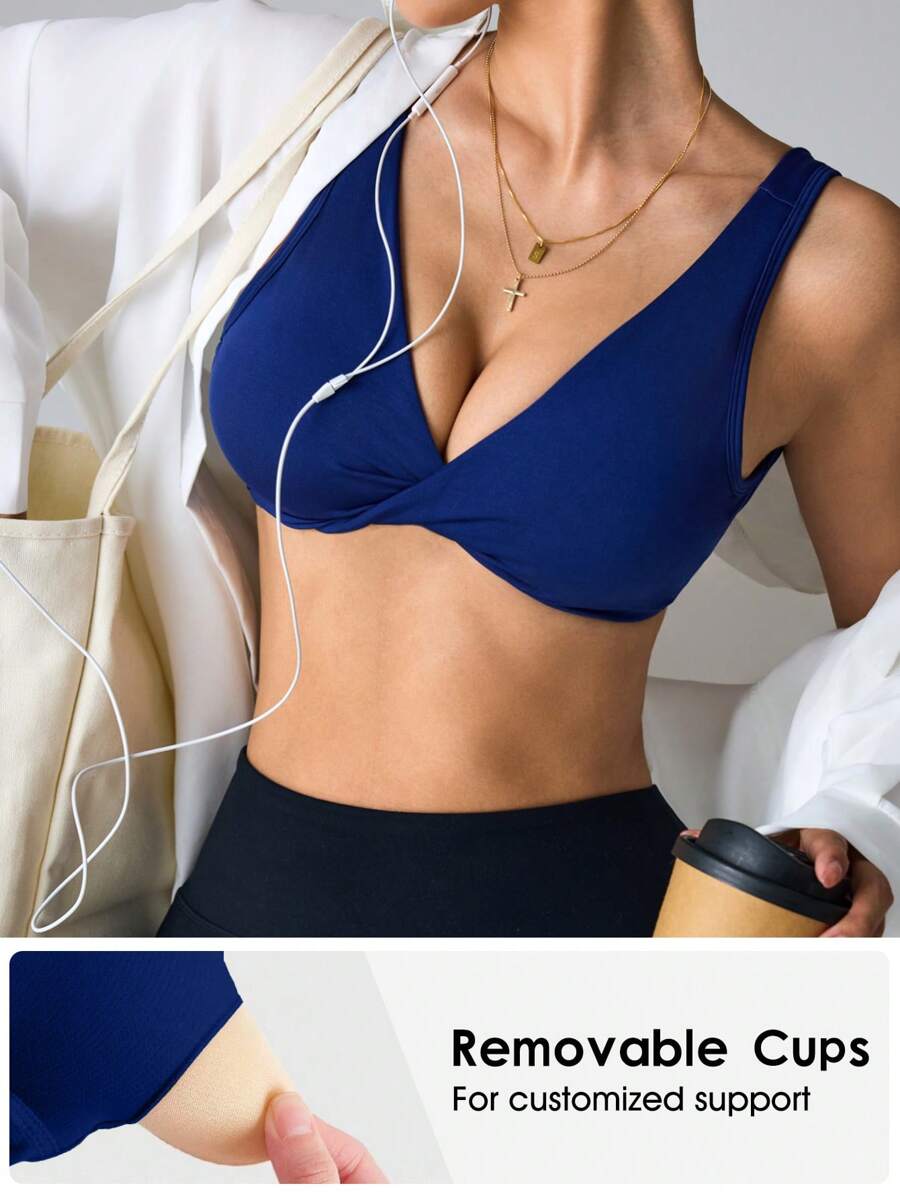 Easithlete Reggiseno sportivo sexy con schiena attorcigliata per donne