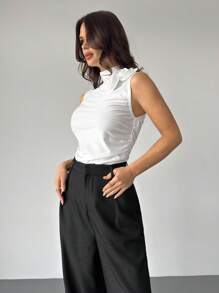 Firerie Body elegante, romántico y de moda para uso diario, con diseño sexy de tirantes, ajustado y con decoración floral 3D fruncida, adecuado para fiestas, fiestas navideñas, vacaciones, regreso a clases, citas románticas y bodas