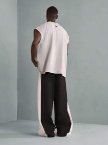 SUMWON Pantalones anchos de pierna de dos tonos, pantalones deportivos de lujo premium, pantalones deportivos de estilo atlético, ropa deportiva urbana moderna y cómoda, pantalones de alto rendimiento