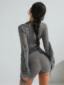 Athîral Mono de punto de uso diario casual de moda minimalista para mujer