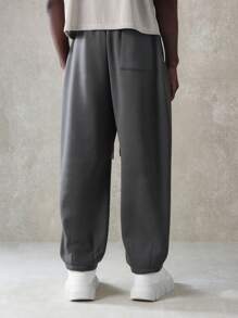 SUMWON Athletic Performance Sweatpants High End Comfort Tapered Jogger Style With Drawstring Fall Winter Casual Sport Bottoms Modern Fit Smooth Soft - Dark Grey - View 5