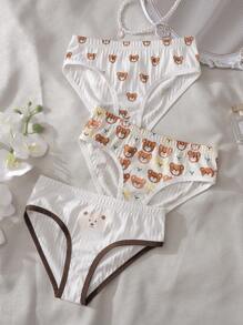 Tween Girls Minimalist Fashion Casual Everyday Underwear ,3 Pcs - Multicolor - View 1