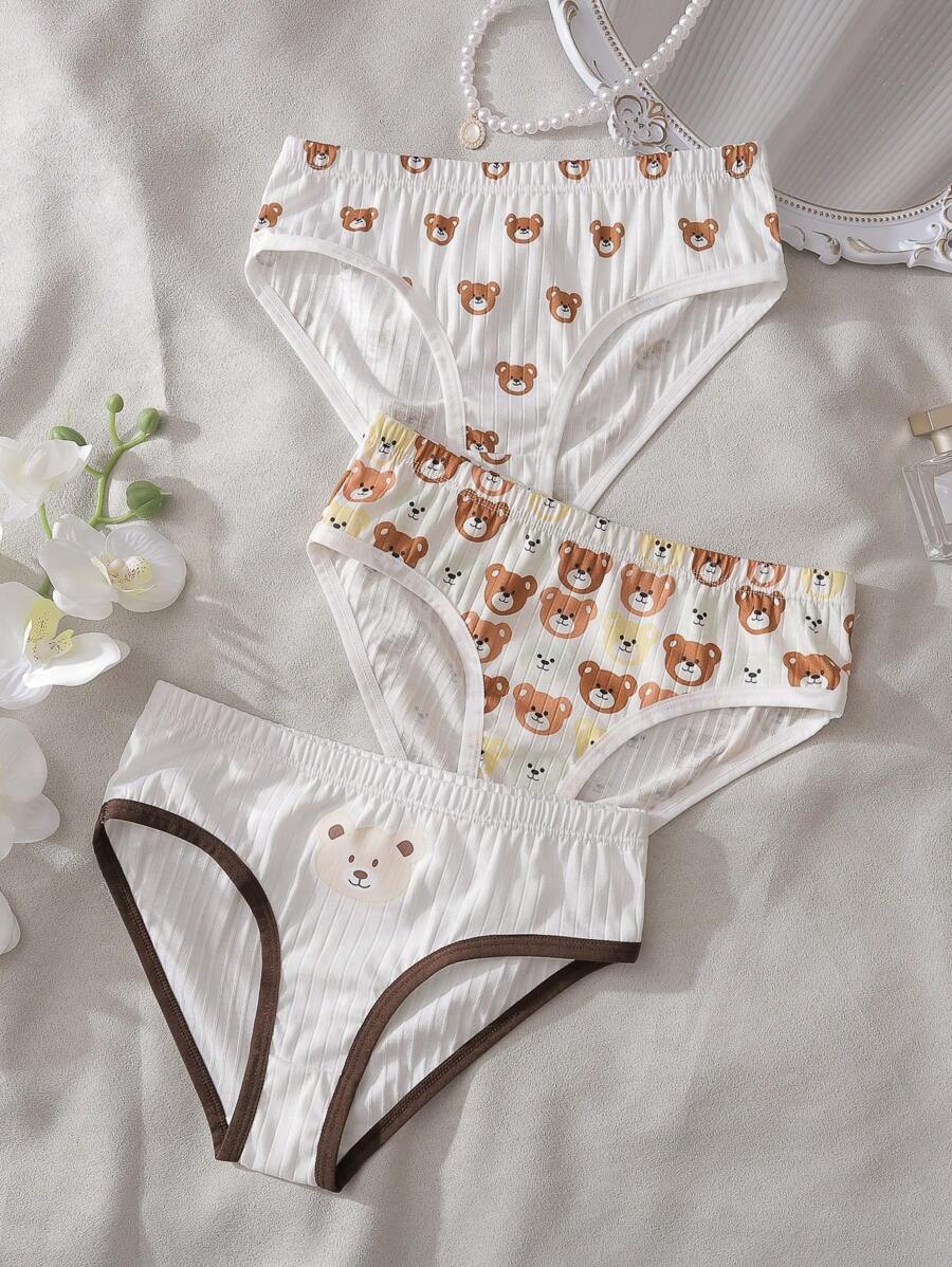 Tween Girls Minimalist Fashion Casual Everyday Underwear ,3 Pcs - Multicolor - View 1