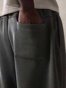 SUMWON Athletic Performance Sweatpants High End Comfort Tapered Jogger Style With Drawstring Fall Winter Casual Sport Bottoms Modern Fit Smooth Soft - Dark Grey - View 7