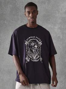 Sumwon Club 花卉图案 T 恤低裆短裤套装街头服饰休闲夏季运动休闲服两件套 - 彩色 - 查看 3