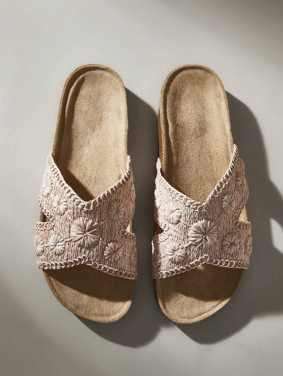 Solecia Sandalias planas de unicolor para mujeres, para uso casual diario