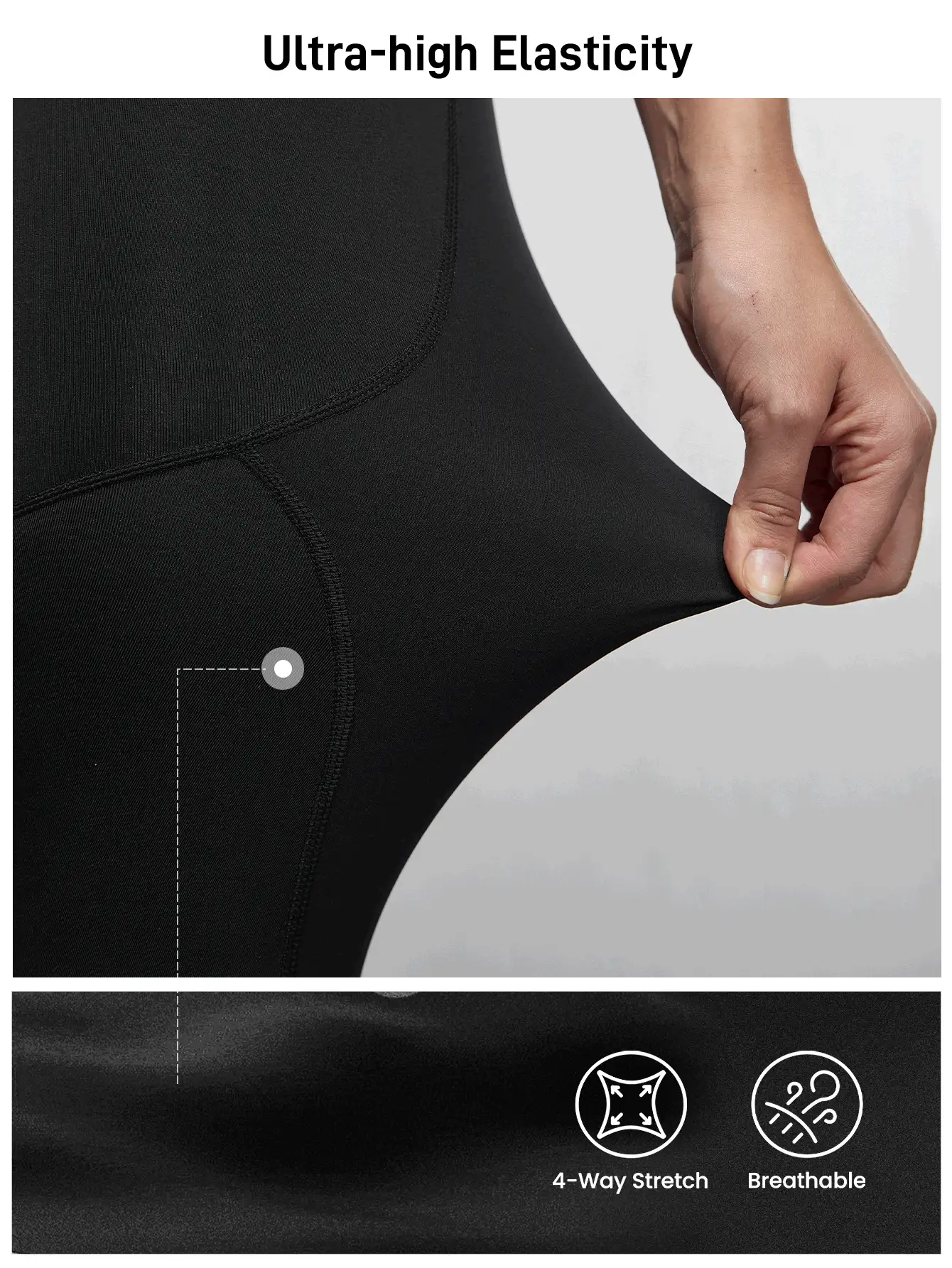 Damen Einfarbige Leggings mit Vordertasche und Bindedetail für den Lässig Outdoor Bereich