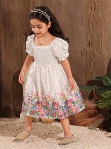 Young Girl Casual Simple Fashion Daily Dress - Multicolor - View 4