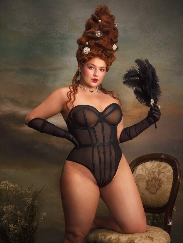 PinupGlam Corset Jumpsuit With Boned Support, Uplift, Vintage Palace Style Plus Size Lingerie