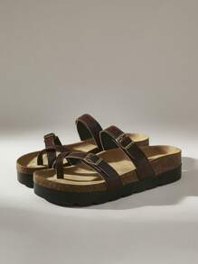 Solecia Sandalias deslizantes de plataforma retro para mujeres, nuevo estilo con la parte inferior de Thicker aumentada de altura, para slip-on en primavera y vacaciones de Pascua