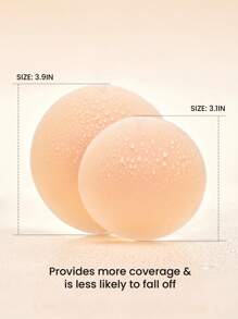 LUVLETTE Reusable Not Sticky Self-Adhesive No-Show Silicone Nipple Covers-Non-Adhesive-Light Beige