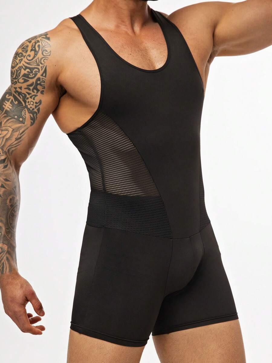 Men's Simple Fashionable Casual Daily Jumpsuit - Black - View 1