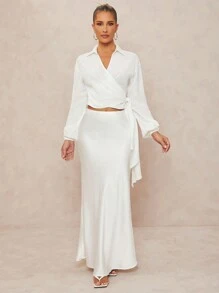 Lumalex 适合开斋节、春节、婚礼的高级女士衬衫 - 白色 - 查看 5