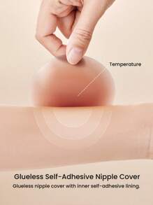 LUVLETTE Reusable Not Sticky Self-Adhesive No-Show Silicone Nipple Covers-Non-Adhesive-Cinnamon - Cinnamon - View 4