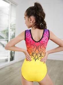 SHEIN Tween 女童无袖弹力紧身连体衣，儿童体操和舞蹈连体衣，夏季