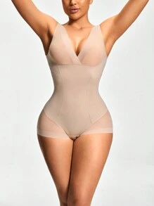 SHAPORA Women's Minimalist Solid Color Breathable Jumpsuit - Apricot - View 3