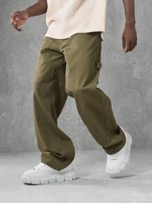 SUMWON Pantalones de trabajo de carpintero con ojal para herramientas, pierna recta, resistentes, para trabajo pesado, para otoño e invierno, para exteriores