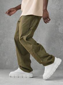 SUMWON Pantalones de trabajo de carpintero con ojal para herramientas, pierna recta, resistentes, para trabajo pesado, para otoño e invierno, para exteriores