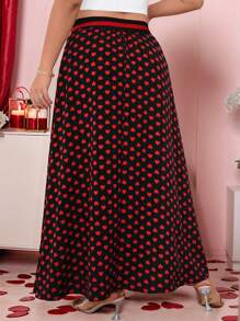 SHEIN Clasi Váy chữ A in hình trái tim cỡ lớn cho nữ, đơn giản thanh lịch - Nhiều màu - Xem 2