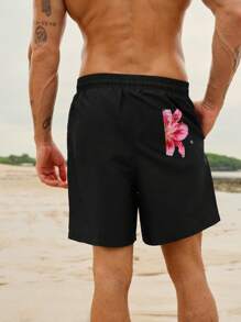 Manfinity VDAYZ Men's Casual Floral Print Beach Shorts,Hawaiian