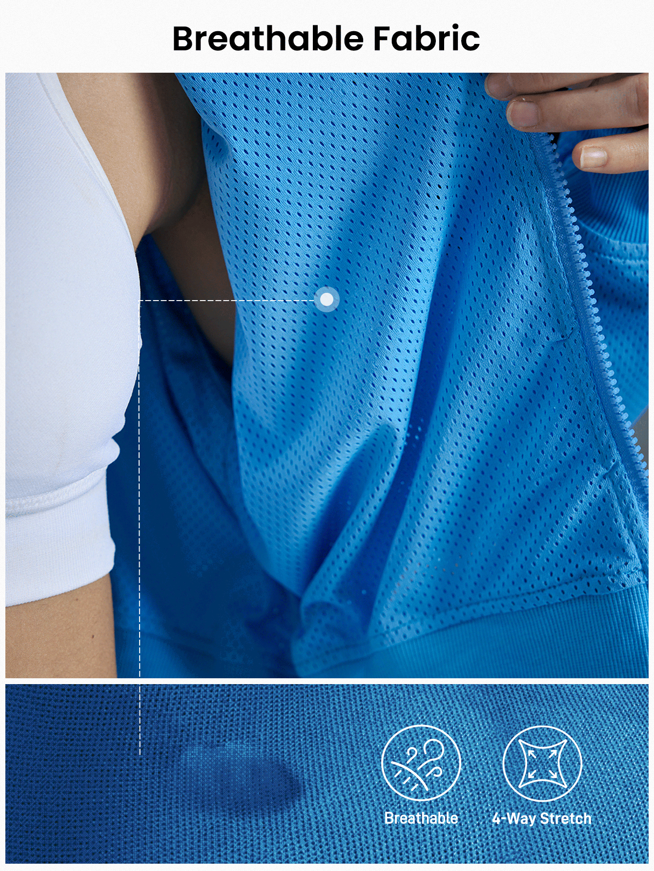 SHEIN Sports 女士条纹长袖夹克和慢跑休闲户外套装 - 藍色 - 查看 4