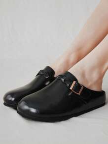 Solecia 女士纯色金属装饰休闲平底乐福鞋